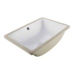 Lavabo de salle de bain sous plan - vevor - 460 x 330 mm - vasque rectangulaire en c�ramique blanche ...