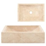 Lavabo - vasque à poser 45x30x12 cm marbre crème brillant Lavabo - vasque à poser 45x30x12 cm marbre crème brillant