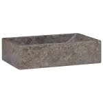 Lavabo - vasque � poser 45x30x12 cm marbre gris brillant