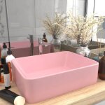 Lavabo - vasque  poser de luxe rose mat 41x30x12 cm cramique