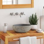 Lavabo - vasque  poser en pierre de rivire ovale (29 - 38)x(24 - 31) cm - vasque  poser