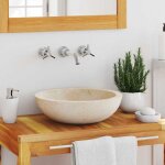 Lavabo - vasque  poser salle de bain 40 x 12 cm marbre crme shl148302