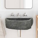 Lavabo - vasque vidaxl lavabo gris (38 - 45) x (30 - 35) x 15 cm pierre de rivi�re