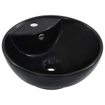 Lavabo - vidaxl - forme ronde - cramique - noir - design tendance et contemporain