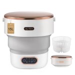 Lave - linge électrique pliable 15 l (2 en 1 lave - linge et essoreuse) avec 3 modes et lumière bleue ... Lave - linge électrique pliable 15 l (2 en 1 lave - linge et essoreuse) avec 3 modes et lumière bleue ...