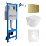 Lavita lav101 el�ment b�ti - support pour wc 40cm + wc suspendu sofi blanc sans rebord + plaque de commande ...