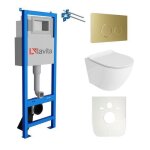 Lavita lav101 elment bti - support pour wc 40cm + wc suspendu sofi slim blanc sans rebord + plaque ...