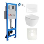Lavita lav101 el�ment b�ti - support pour wc 40cm + wc suspendu sogo slim blanc sans rebord + plaque ...