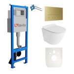 Lavita lav101 el�ment b�ti - support pour wc 40cm + wc suspendu sogo slim blanc sans rebord + plaque ...