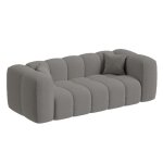 Layane - canap 3 places tissu bouclette gris