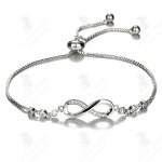 Lcc bracelet 24cm bracelet � boucle infinie avec symbole en cristal bracelet tendance plaqu� argent convient ...