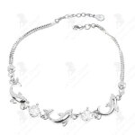 Lcc bracelet dauphin cristal argent lgant bijou argent femme bijou argent femme accessoire argent pur ...