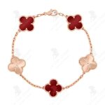 Lcc bracelet trèfle à quatre feuilles et cinq fleurs en or rose 18 carats plaqué épais plante et fleur ... Lcc bracelet trèfle à quatre feuilles et cinq fleurs en or rose 18 carats plaqué épais plante et fleur ...