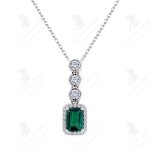 Lcc collier meraude pendentif meraude synthtique recycl 1 carat meraude diamant 1 carat cadeau appropri ...