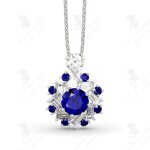 Lcc® collier femme s925 argent sterling collier cercle flocon de glace saphir lumière pendentif luxe ... Lcc® collier femme s925 argent sterling collier cercle flocon de glace saphir lumière pendentif luxe ...