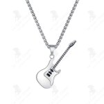 Lcc collier hip - hop pendentif guitare tendance personnalis en acier inoxydable collier classique ...