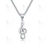 Lcc collier pour hommes symbole de musique cratif collier rtro en acier titane collier hip - hop pour ...