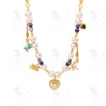 Lcc collier perle deau douce en pierre naturelle collier perl fait main collier en acier titane collier ...