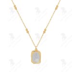 Lcc collier rose miroir magique femme titane acier plaqu or vritable 18k chane de clavicule lumire ...