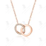 Lcc� ensemble de pendentifs � double anneau avec collier entrelac� de diamants cha�ne de clavicule simple ...