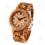 Lcc montre en bois 46mm santal rayure spiral�e mouvement quartz montre �b�ne pour hommes et femmes �l�gante ...