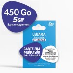 Lebara - carte sim prépayée 450 go 5g sfr - appels & sms illimités france & 60 pays - 19 go ue - sans ... Lebara - carte sim prépayée 450 go 5g sfr - appels & sms illimités france & 60 pays - 19 go ue - sans ...