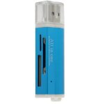 Lecteur de carte mmoire usb 2. 0 tout - en - un - bleu - compatible avec micro sd sdhc tf m2 mmc ms ...