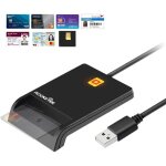 Lecteur de carte  puce usb - cac militaire avec adaptateur daccs public / carte didentit / carte sim ...