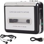 Lecteur de cassette portable 35 mm auxiliaire guide cd l�ger et rapide petit convertisseur usb vers mp3 ...