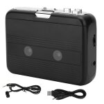 Lecteur de cassettes portable bluetooth radio fm avec fonction autoreverse (noir)