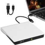 Lecteur cd blanc à double connectique usb - c (type - c) - finition brossée haute qualité - compatible ... Lecteur cd blanc à double connectique usb - c (type - c) - finition brossée haute qualité - compatible ...