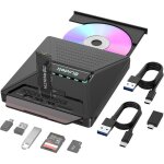 Lecteur cd / dvd externe multifonction - debsy - graveur cd / dvd + / - rw - interface m. 2 nvme - fentes ...