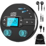 Lecteur cd greadio 2025 portable bluetooth avec 2000 mah et transmetteur fm