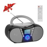 Lecteur cd portable enfant boombox bluetooth poste radio cd avec couteurs support radio fm fonction ...