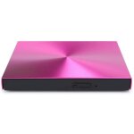 Lecteur de dvd graveur de cd en alliage daluminium rose rouge taille portable pour ordinateur portable(rose ...