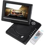 Lecteur de dvd portable 7 mini hd pivotant cran 16: 9 de voiture film cd cd tv - fonction de jeu grande ...