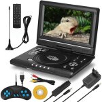 Lecteur dvd portable 9. 8 - cran rotatif hd - supporte les ports usb - sd slot av out - in avec chargeur ...