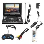 Lecteur dvd portable avec grand cran hd rotatif et manette de jeu de label