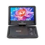 Lecteur dvd portable - vevor - �cran hd pivotant de 256 mm - avec chargeur de voiture batterie rechargeable ...