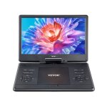 Lecteur dvd portable - vevor - �cran hd pivotant de 358 mm - avec chargeur de voiture batterie rechargeable ...