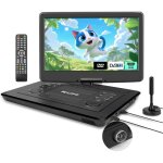 Lecteur dvd / tv portable kcr 156 pouces pour enfants et voiture