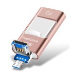 Cl usb 4 en 1 - namotu - 128 go - type - c usb lightning - or rose - compacte et portable