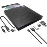 Lecteur graveur dvd cd externe usb 3. 0 portable - graveur de dvd multifonction 7 en 1 - pour windows ...