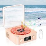 Lecteur de vinyle portable avec haut - parleur vintage vinyl record player bluetooth tourne de disque ...