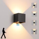 Led 12w applique murale intrieur / extrieur avec dtecteur de mouvement3000k blanc chaud moderne clairage ...