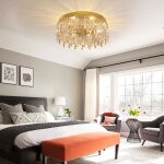 Led cristal lustre plafonnier suspendu chambre  coucher salon