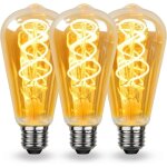 Ampoule led e27 vintage edison 4w dimmable - verre ambr� filament c�ramique spirale 2200k blanc chaud ...