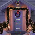 Led �chelle avec p�re no�l no�l �chelle ext�rieur grimpeur lumineux led de 2m fonction m�moire minuteur ...