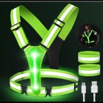 Led gilet rflchissant running - gilet reflechissant vlo rechargeable avec rglable pour jogging randonne ...