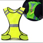 Led gilet de scurit - gilet avec bandes rflchissantes et sangle rglable pour vlo course moto